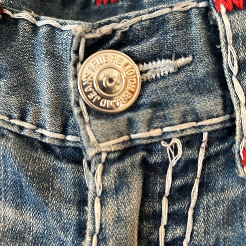 True Religion "WORLD TOUR" Men’s/ size 31/ Ricky Red Stitch Super T jeans - Picture 5 of 16
